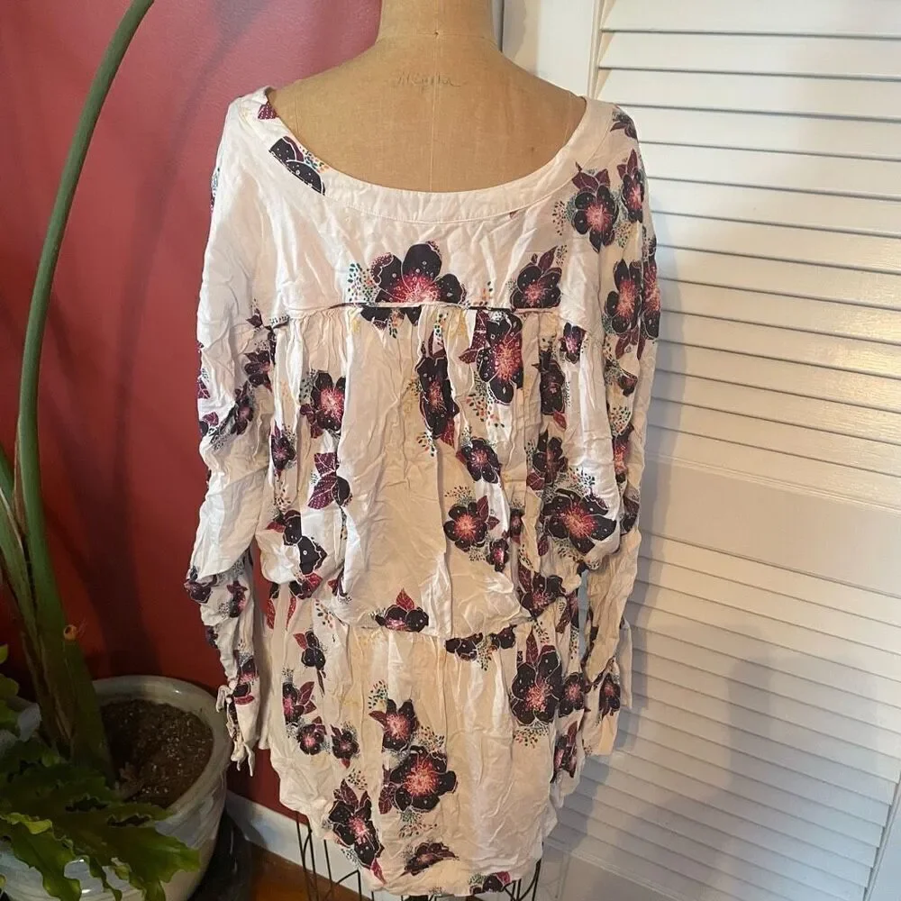 FREE PEOPLE | tuscan dreams floral bell sleeve tunic S/M - Picture 9 of 12